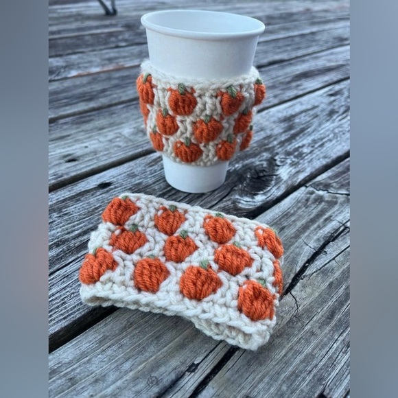 Handmade Other - Crochet Pumpkin Coffee Cozies Set of 2